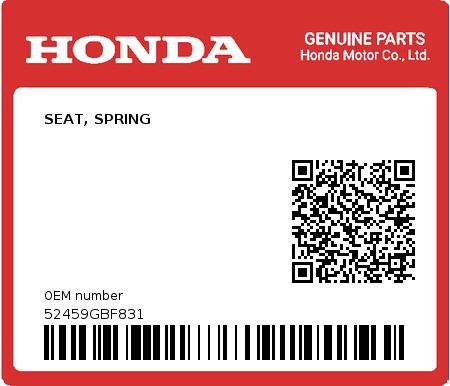 Product image: Honda - 52459GBF831 - SEAT, SPRING  0