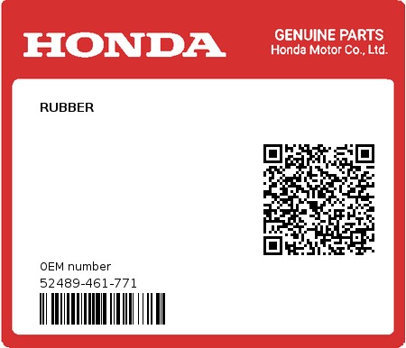 Product image: Honda - 52489-461-771 - RUBBER  0