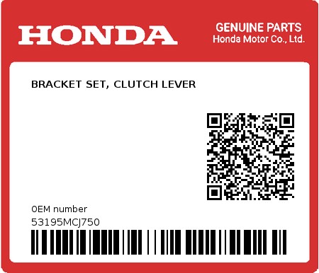 Product image: Honda - 53195MCJ750 - BRACKET SET, CLUTCH LEVER  0