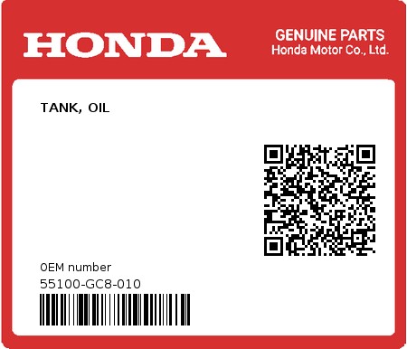 Product image: Honda - 55100-GC8-010 - TANK, OIL  0