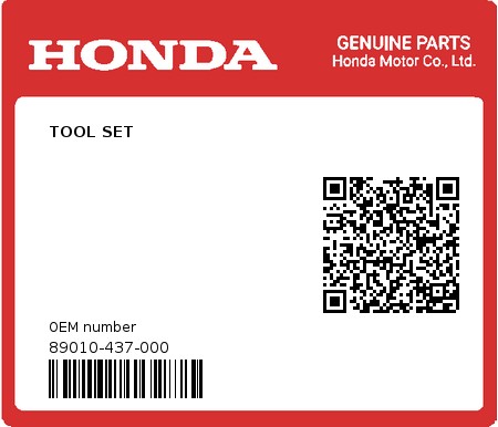 Product image: Honda - 89010-437-000 - TOOL SET  0