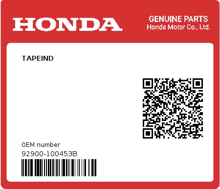 Product image: Honda - 92900-100453B - TAPEIND  0