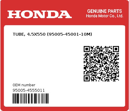 Product image: Honda - 95005-4555011 - TUBE, 4.5X550 (95005-45001-10M)  0