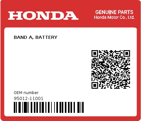 Product image: Honda - 95012-11001 - BAND A, BATTERY  0