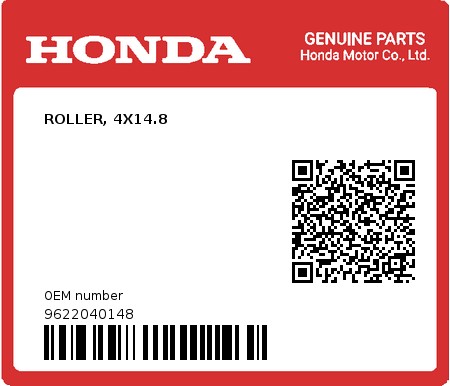 Product image: Honda - 9622040148 - ROLLER, 4X14.8  0