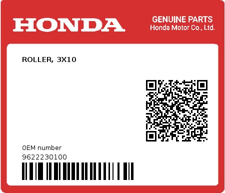 Product image: Honda - 9622230100 - ROLLER, 3X10  0