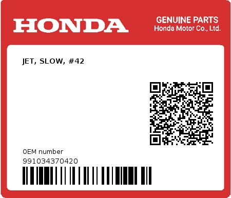 Product image: Honda - 991034370420 - JET, SLOW, #42  0
