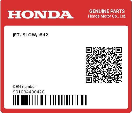 Product image: Honda - 991034400420 - JET, SLOW, #42  0
