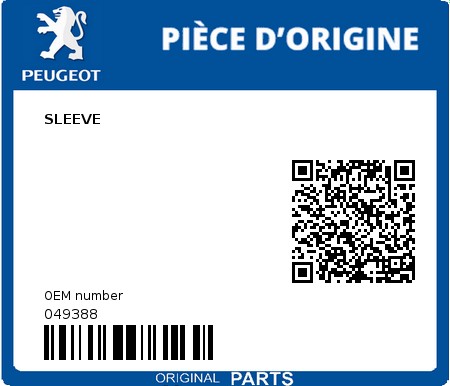 Product image: Peugeot - 049388 - SLEEVE  0