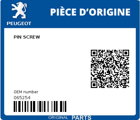 Product image: Peugeot - 065254 - PIN SCREW  0