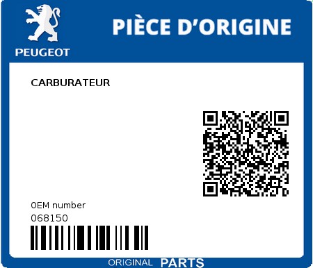 Product image: Peugeot - 068150 - CARBURATEUR  0
