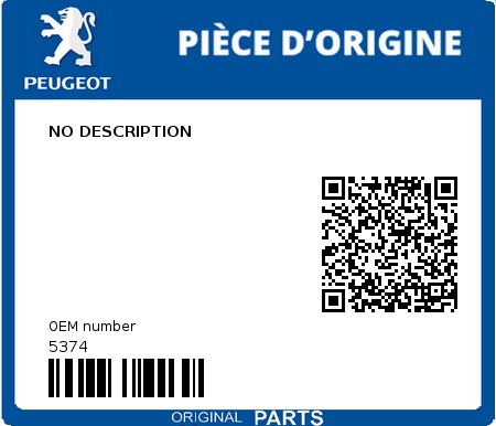 Product image: Peugeot - 5374 - NO DESCRIPTION  0