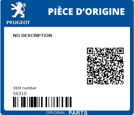 Product image: Peugeot - 56310 - NO DESCRIPTION  0