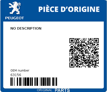 Product image: Peugeot - 63156 - NO DESCRIPTION  0