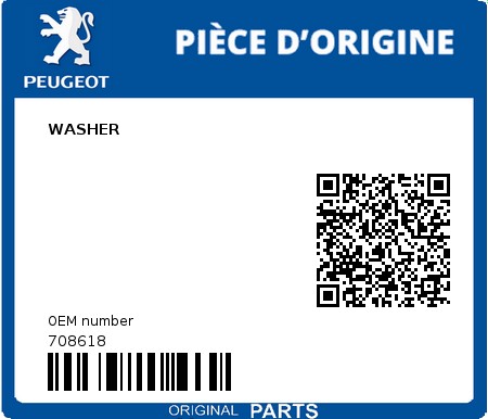 Product image: Peugeot - 708618 - WASHER  0