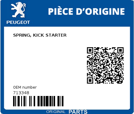 Product image: Peugeot - 713348 - SPRING, KICK STARTER  0