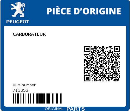 Product image: Peugeot - 713353 - CARBURATEUR  0