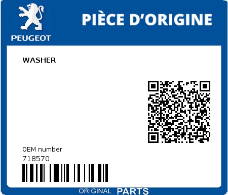 Product image: Peugeot - 718570 - WASHER  0