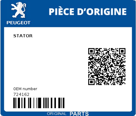 Product image: Peugeot - 724162 - STATOR  0