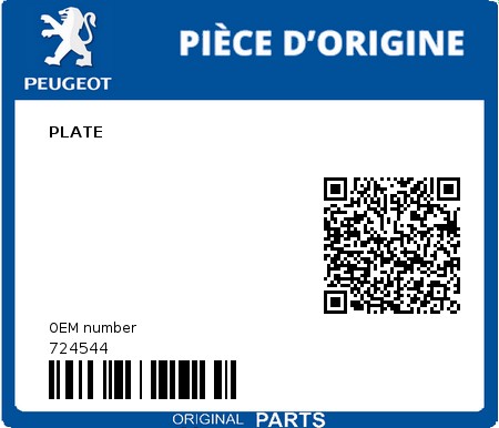 Product image: Peugeot - 724544 - PLATE  0