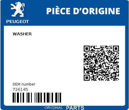 Product image: Peugeot - 726145 - WASHER  0