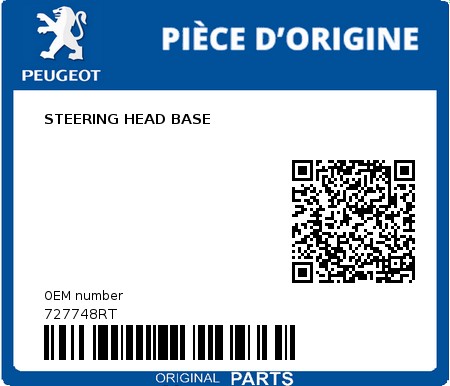 Product image: Peugeot - 727748RT - STEERING HEAD BASE  0