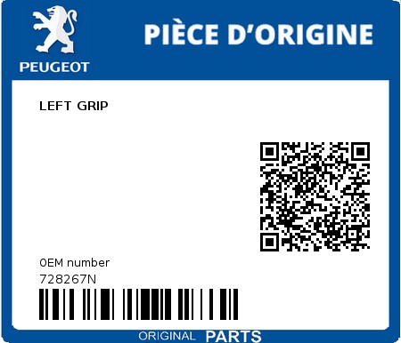 Product image: Peugeot - 728267N - LEFT GRIP  0