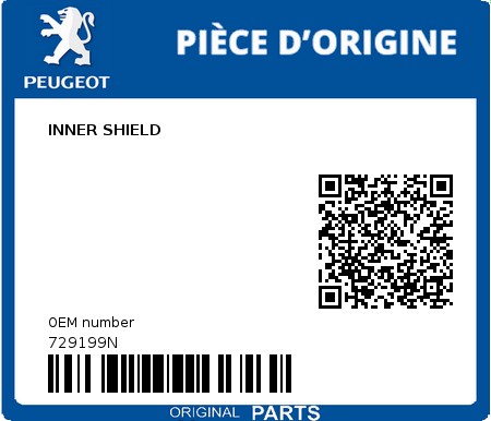Product image: Peugeot - 729199N - INNER SHIELD  0