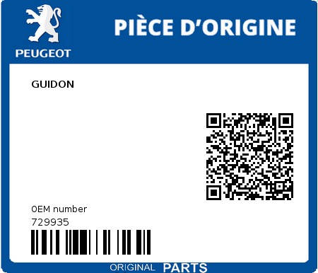 Product image: Peugeot - 729935 - GUIDON  0