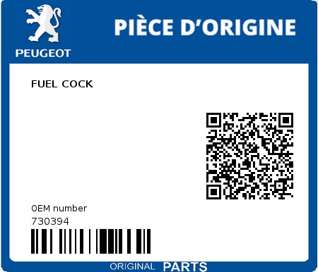 Product image: Peugeot - 730394 - FUEL COCK  0