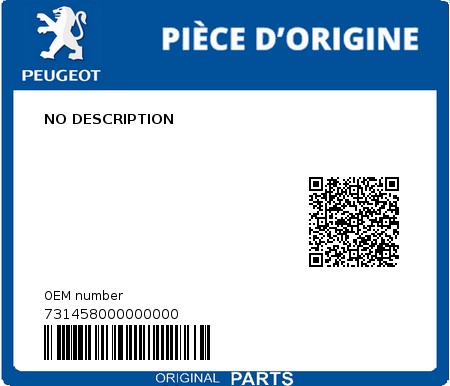 Product image: Peugeot - 731458000000000 - NO DESCRIPTION  0