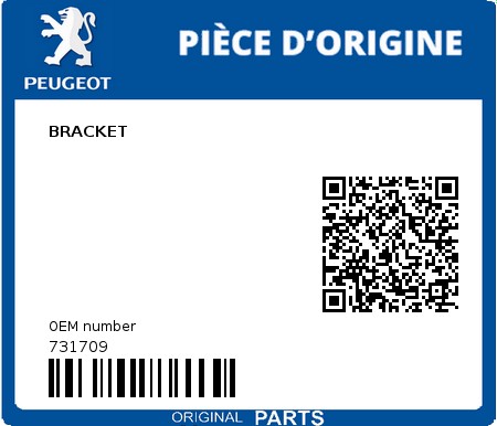 Product image: Peugeot - 731709 - BRACKET  0