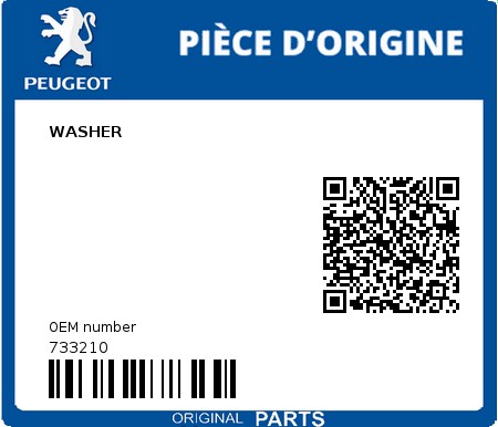 Product image: Peugeot - 733210 - WASHER  0