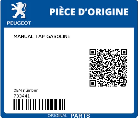 Product image: Peugeot - 733441 - MANUAL TAP GASOLINE  0