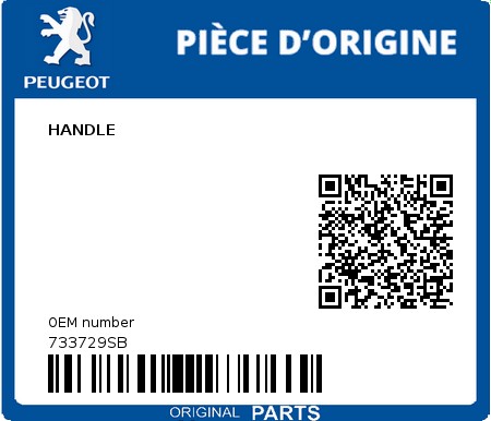 Product image: Peugeot - 733729SB - HANDLE  0