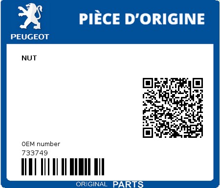 Product image: Peugeot - 733749 - NUT  0