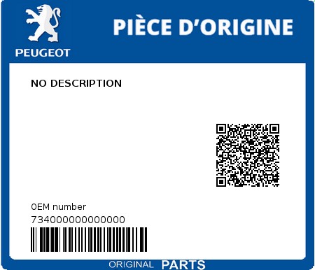 Product image: Peugeot - 734000000000000 - NO DESCRIPTION  0
