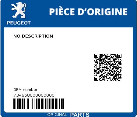 Product image: Peugeot - 734658000000000 - NO DESCRIPTION  0