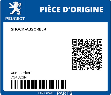 Product image: Peugeot - 734823N - SHOCK-ABSORBER  0