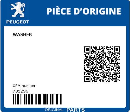 Product image: Peugeot - 735296 - WASHER  0