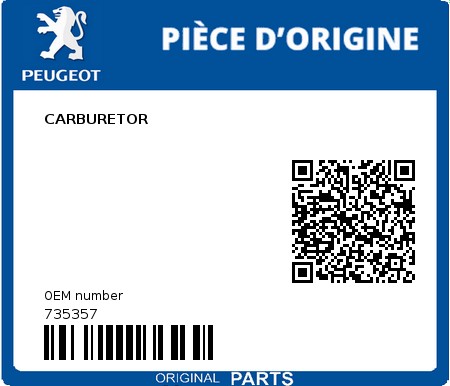 Product image: Peugeot - 735357 - CARBURETOR  0
