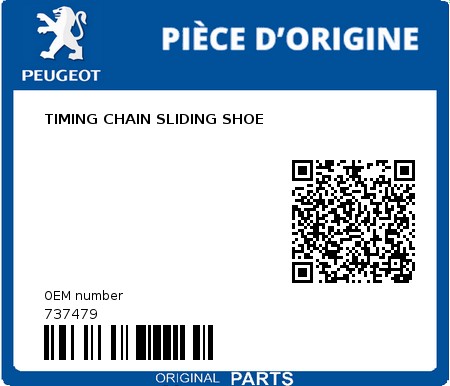 Product image: Peugeot - 737479 - TIMING CHAIN SLIDING SHOE  0
