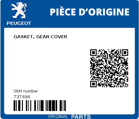 Product image: Peugeot - 737496 - GASKET, GEAR COVER  0