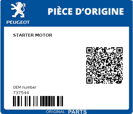 Product image: Peugeot - 737544 - STARTER MOTOR  0