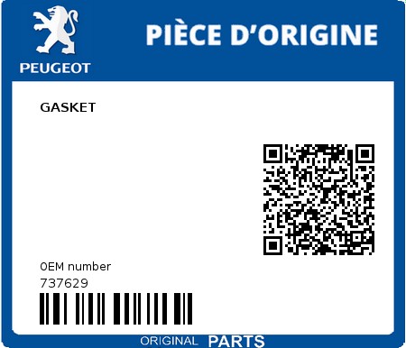 Product image: Peugeot - 737629 - GASKET  0