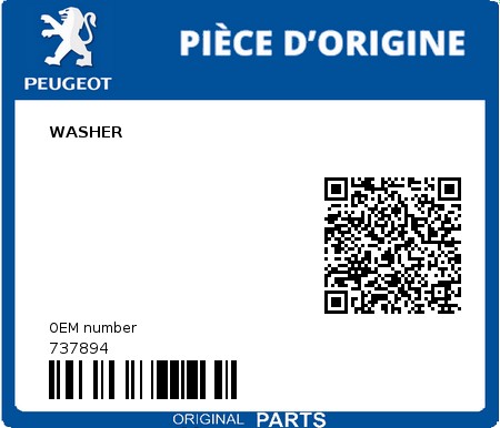 Product image: Peugeot - 737894 - WASHER  0