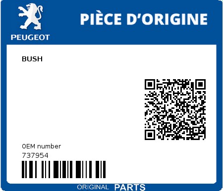 Product image: Peugeot - 737954 - BUSH  0