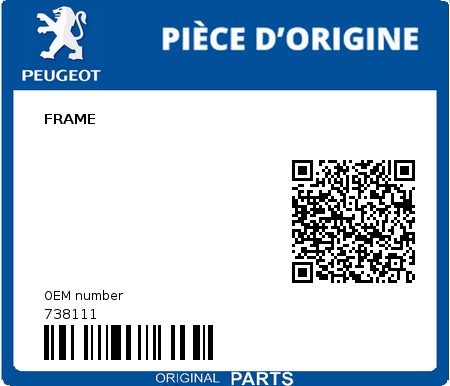 Product image: Peugeot - 738111 - FRAME  0