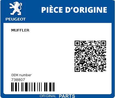 Product image: Peugeot - 738807 - MUFFLER  0