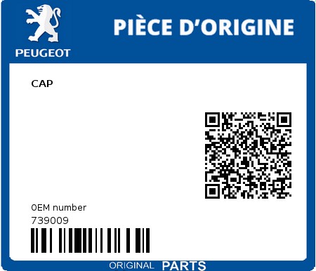 Product image: Peugeot - 739009 - CAP  0